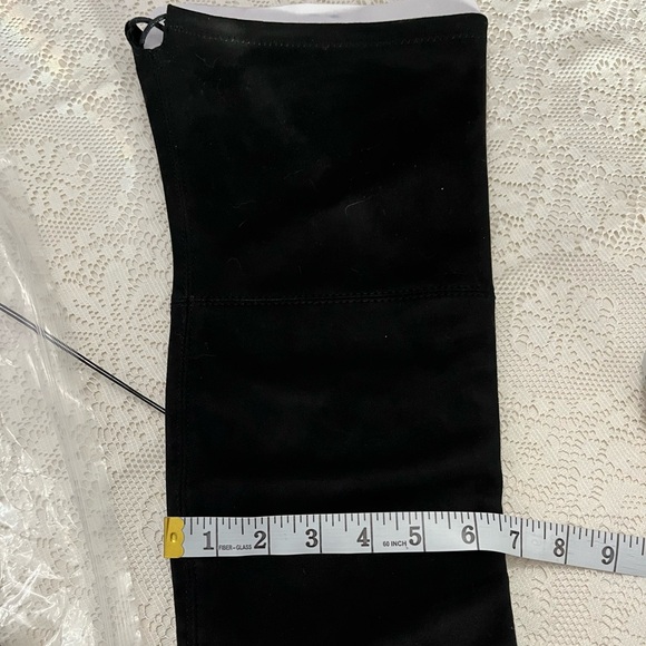 Mossimo Mariah Over The Knee Tall Black Microsuede Fashion Boots with Ties NEW! - Picture 7 of 8